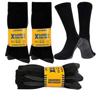 Xclusivista 10 Pairs Men's Big Foot Work Socks UK Size 11-14 Pack of Long Boot Full Cushion Force Performance With Reinforced Heel & Toe For All Seasons., Black