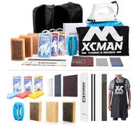 XCMAN Complete Ski Snowboard Tuning and Waxing Kit with Waxing Iron,Ski Training Wax,Edge Tuner,Ptex,Ski Waxing Brush,Waxing Scraper