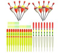 XcnPer 60Pcs Fishing Floats, Fishing Float Tackle Set with Loaded Coarse Fishing Tackle Bobbers Wagglers, Mixed Vertical, Oval Float Supplies for Most Types of Coarse Fishing