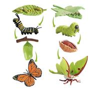 XcnPer 8-Piece Butterfly Kit, Butterfly Kits with Live Caterpillars, Larva to Winged Insect Life Cycle, Educational Science Collection, Nature Study Specimen