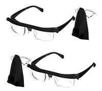 XcnPer Adjustable Glasses, Distance Glasses for Men and Women, 2 Pcs Adjustable Glasses with 2 Pcs Storage Bags, Ideal for Learning, Office, Daily Life, and Outdoor Activities