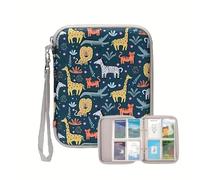 XcnPer Card Holder, Card Case with Zipper, Mini Card Collection Folder for Travel, Daily Use, Collection(Animal)