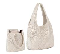 XcnPer Crochet Bags for Women, Beach Bag for Outings and Shopping Boho Casual Woven Shoulder Bag, Spacious Summer Bag with Durable Construction for Beach, Travel & Daily Use