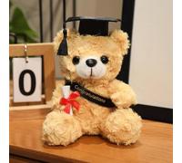 XcnPer Graduation Teddy, Present Cute Bear with Scroll, Robe and Hat, Graduation Bear 7.09in/18cm, 2026 Grad Party Favor Present(Light Brown)