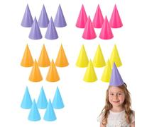 XcnPer Party Hats, 25 Pcs Assorted Colour Cone Hats, Vibrant Birthday Hat for Kids and Adults, Perfect for Birthday Partys, Music Festival, and Theme Party Decorations, Lightweight and Easy to Use
