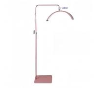 XCNSHIDY Crescent Moon Eyelash Lamp, LED Floor Lamp, Dimmable Cosmetic Lamp, 360° Rotatable, Height Adjustable, with Mobile Phone Holder for Eyelash Extension, Tattoo, Nail Studio, Salon (Pink+Diamond