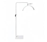 XCNSHIDY Crescent Moon Eyelash Lamp LED Floor Lamp Dimmable Cosmetic Lamp 360° Rotatable Height Adjustable with Mobile Phone Holder for Eyelash Extension Tattoo Nail Studio Salon (White + Diamond)