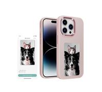 XCOOL InkPlay E-Ink Screen DIY Wireless NFC Photo Display Smart Case, Anti-Drop Water-Resistant, Compatible with iPhone 14 Pro, Pink