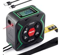 XCOOL Sw-tm60b 2-in-1 Digital Tape Measure with Laser, 197-ft, Self-locking Tape Measure, Magnetic Hook, Pythagorean, Area, Volume, Movable Hook, Rubber Casing, USB-C Charging