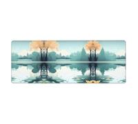 xcoppkj 31.5 Inch Fallen leaves on a tranquil lake Mousepad Desk Mat with Non-Slip Rubber Base - Smooth Water-Resistant Surface for Office, PC, and Laptop