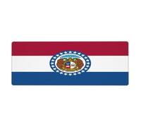 xcoppkj 31.5 Inch Missouri State Flag Mousepad Desk Mat with Non-Slip Rubber Base - Smooth Water-Resistant Surface for Office, PC, and Laptop