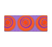 xcoppkj 31.5 Inch Orange circle centre Mousepad Desk Mat with Non-Slip Rubber Base - Smooth Water-Resistant Surface for Office, PC, and Laptop