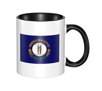 xcoppkj Double-Sided Printed Ceramic Mug 12oz Kentucky State Flag Colorfast Art Design, Microwave Safe Coffee Cup, Dishwasher Safeï¼ŒSuitable for All Kinds of Drinks