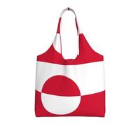 xcoppkj Large Greenland flag Canvas Tote Bag Duty Grocery Shopping Bag, Reusable Commuter Shoulder Bag for Work, Travel Daily Use