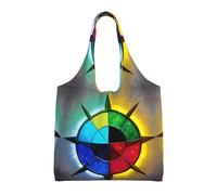 xcoppkj Large Shine in all directions Canvas Tote Bag Duty Grocery Shopping Bag, Reusable Commuter Shoulder Bag for Work, Travel Daily Use