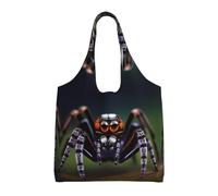 xcoppkj Large Tropical rainforest spiders Canvas Tote Bag Duty Grocery Shopping Bag, Reusable Commuter Shoulder Bag for Work, Travel Daily Use
