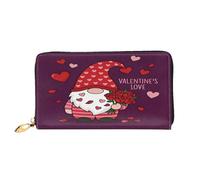 xcoppkj Love Elf Large Womens Leather Zip Around Wallet - RFID Blocking Checkbook Purse with Coin Compartment & 12 Card Slots