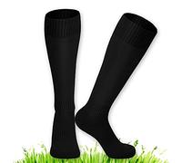 XCOZU 2 Pcs Kids Football Socks, Black Breathable Sports Training Accessories for Soccer, Hockey, Rugby, Running - Long Tube Socks for Children, Girls/Boys (Toddler/Kids)