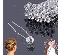 XCOZU Diamante 30 Pcs Hair Pins Silver Wedding Accessory Rhinestone Hair Clip for Women Girls Bridesmaids Prom