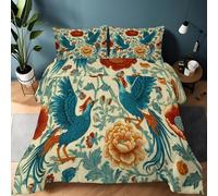 XCQHZYQ Coverless Duvet Emperor 260x240 cm 10.5 Tog, Bedding Comforter Traditional Animal Phoenix Floral Cream Winter Summer Bedspread Quilted Set Bed, Down Duvet Insert Ultra Soft Down Comforter