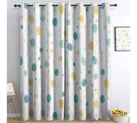 XCQHZYQ Curtains for Bedroom Living Room, Blackout Curtains Digital Dots Paintings Thermal Insulated Darkening Light Blocking Eyelet Drapes, Window Treatments, W52 x L63 inch, 2 Panels