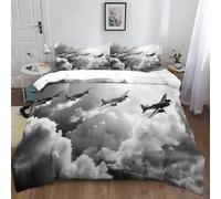 XCQHZYQ Duvet Cover Bedding Set Double 200x200 cm Airplane Bomber War Soft Polyester Cotton Printed 3 Pcs Bedding Bed Set Fade and Wrinkle Resistant Duvet Cover Sets