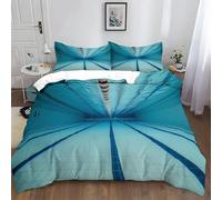XCQHZYQ Duvet Cover Set for Kids Adults Bedroom Double 200x200 cm Blue Swimming Pool Bed Cover 3D Bedding Duvet Cover Soft Polycotton Bed Set, Bedding Set Quilt Cover Room Decor