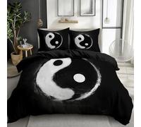 XCQHZYQ Emperor Duvet Cover Set 290x235 cm Black And White Yin And Yang Symbol Bedding Sets Reversible Printed Quilt Cover, Comfy Soft Easy Care Non Iron Breathable Polycotton Bed Set