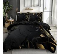 XCQHZYQ Emperor Duvet Cover Set 290x235 cm Golden Swirl Floral Pattern Bedding Sets Reversible Printed Quilt Cover, Comfy Soft Easy Care Non Iron Breathable Polycotton Bed Set