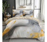 XCQHZYQ Emperor Duvet Cover Set 290x235 cm Gray Abstract Marble Bedding Sets Reversible Printed Quilt Cover, Comfy Soft Easy Care Non Iron Breathable Polycotton Bed Set