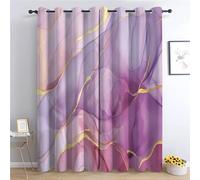 XCQHZYQ Eyelet Blackout Curtains Marble Abstract Background Purple, Print Kids Blackout Curtains Thermal Room Darkening Window Drapes for Boys Girls Teen Bedroom Playroom, 2 Panels, W46 x L54 inch