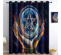 XCQHZYQ Eyelet Blackout Curtains Tarot Cards Starry Sky Crystal Balls, Print Kids Blackout Curtains Thermal Room Darkening Window Drapes for Boys Girls Teen Bedroom Playroom, 2 Panels, W46 x L54 inch