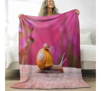 XCQHZYQ Fleece Blanket Throw Blanket, Sherpa Fluffy Flannel Blankets Cute Snail, Soft Warm Cozy Throw Blankets for Bed Couch Sofa Armchairs Picnic, Purple, 200x230 cm