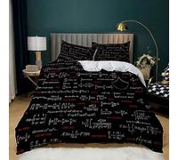 XCQHZYQ King Size Duvet Cover Sets Math Function Soft Quilt Bedding Set for Adults, Printed Duvet Cover with 2 Pillow Cases Breathable Hypoallergenic Comforter Cover