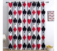 XCQHZYQ Printed Curtains Eyelet Blackout Curtains Playing Card Pattern Light Blocking Thermal Insulated Window Treatments for Kids Nursery Living Room Playroom Curtain 2 Panels W46 x L54 inch