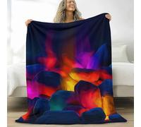 XCQHZYQ Throw Blanket Neon Lights Stones Fleece Blanket, Lightweight Soft Cozy Blankets Warm Bed Couch Sofa Colorful Sherpa Blankets for Kids Teens Adults 200x230 cm
