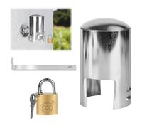 XCRPRT Outdoor Tap Locks, Garden Faucet Lock, Anti Theft taps Lock, Outside taps Lock1, tap Locks for Outside Taps, Prevent Theft and Vandalism (Silver)