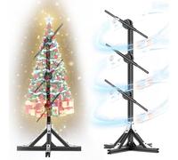 XCSCUK 3D Splicing Holographic Display Fan Projector, 3D Hologram Christmas Tree,for Shop, Bar, Halloween, Party