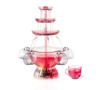 XCSCUK Champagne Fountain Machine, 3-Tier Electric Fountain Drink Machine with LED Base for Wedding, Party