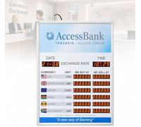 XCSCUK Electronic Exchange Rate Display Board, Wall-Mounted Digital Currency Rate Board,Automatic Time Update, for Banks and Offices