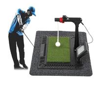 XCSCUK Golf Swing Trainer, Digital Screen Practice Mat,360 Degree Rotation Golf Swing Exerciser & Hitting Mats,with Voice Trainer
