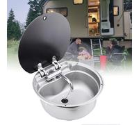 XCSCUK RV Kitchen Sink, Stainless Steel Single Bowl Kitchen Sinks,Drop In RV Sink Replacement,for RV, Camper,for Washing, Hand Basin