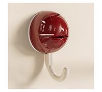 XCSDEW ABS Adhesive Hooks,Extended Spherical,Suction Cup Adsorption Design,Suitable for Use Behind Doors(Red,2-Pack)