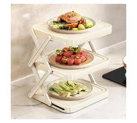 XCSDEW Plastic Fruit Rack,Three-tier Pastry ,Snack Storage Box,Foldable Design,Suitable for Restaurant Use(White)