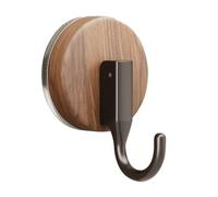 XCSDEW Solid Wood Base,Carbon Steel Hooks,Wall-Mounted Adhesive,Suction Cup Installation,Suitable for Bedrooms(Color1,3-Pack)