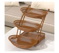 XCSDEW Wrought Iron Fruit Rack,Floor-standing Shelf,Three-tier Storage ,Openwork Design,Suitable for Desktop Use