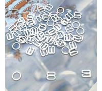 XCSJ 180 Pieces Bra Strap Hooks Adjustable Lingerie Ring Hooks Metal Bra Straps Clip Lingerie Adjustment for Bra, Swimwear, Nightgowns-8 mm (White)