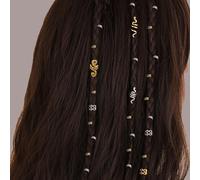 XCSJ 27 Pieces Dreadlocks Jewellery Viking Hair Accessories Metal Cuffs Dreadlocks Hair Jewellery Beads Hair Beads Medieval Jewellery Dreads Snakes Hair Accessories Beads for Men, Women (Gold, Silver)