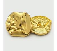 XCSJ Irregular Buttons Large, 36 mm, 8 Pieces, Gold Metal Vintage Decorative Brooch Button Large Golden Buttons for Sewing on Coat, Blazer, Shirt, Jacket, Uniform, DIY (Gold, 36 mm)