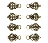 XCSJ Metal Bodice Hooks Dirndl, 8 Pieces (4 Pairs), Dirndl Buttons, Pretty Bodice Hooks Bodice Eyelets for Dirndl Costume, Costume Fashion Costume Skirt, Bodice Coursage, 33 x 21 mm, bronze, 1.3*0.8